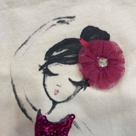 Gymboree embellished 💯 cotton ballerina T-shirt long sleeve girl 10 - Picture 10 of 11